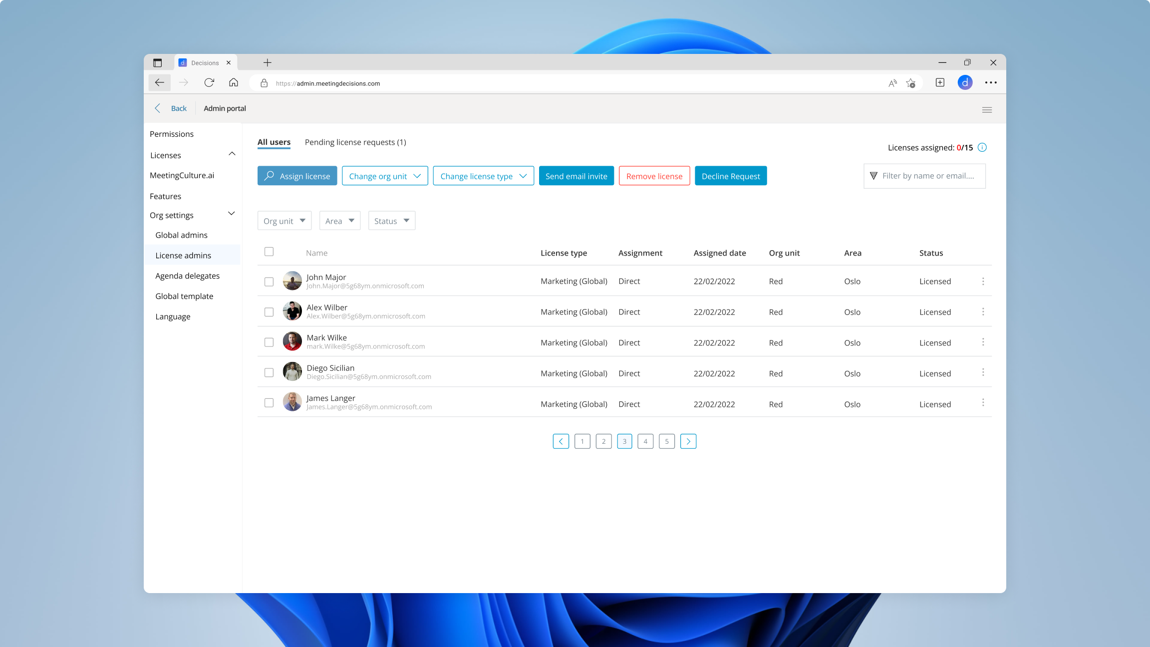 AI Assistant interface