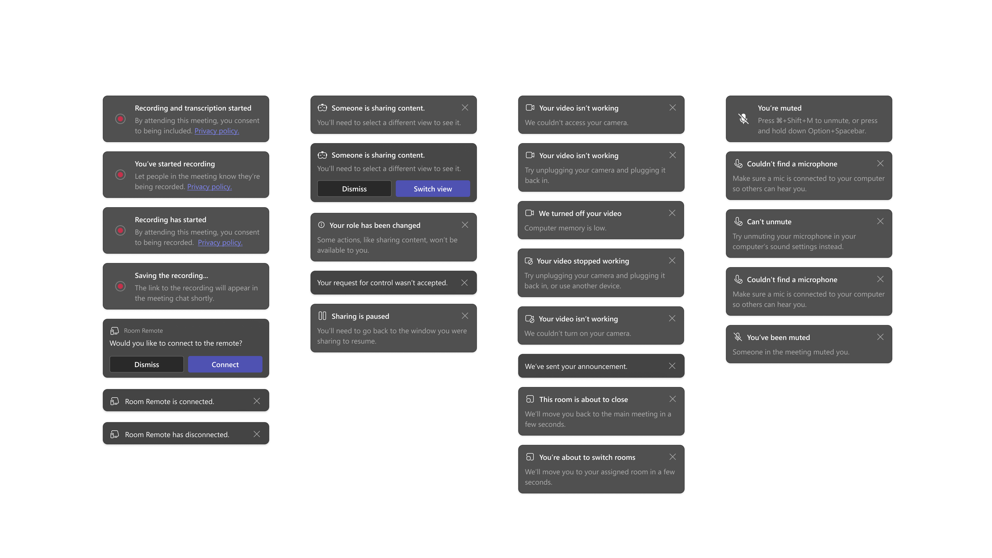 Three-tier notification taxonomy
